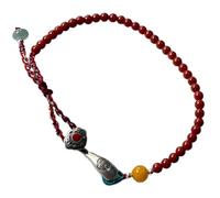WCOCOW Pulsera Feng Shui de cristal de ágata roja, pulsera de plata de ley, pulsera de piedras preciosas naturales, pulsera de piedras de chakra de cristal Reiki, ajustable, regalo para mujer