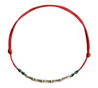 WCOCOW Pulsera Feng Shui de plata de ley, tobillera roja, pulsera de la suerte, hecha a mano, tibetano, budista, chino, buena suerte, ajustable, unisex, Anklet, Plata de ley y plata