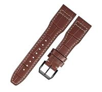 WCQSYY Correa de reloj de cuero The Top de 22 mm para IWC Big Pilot Series IW326201 IW377701 Correa de repuesto (Color : Silver Yellow, Size : 22mm)