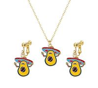 WCRAZYE Cinco de Mayo - Juego de aretes de clip para mujer, coloridos, piñata, sombrero, chile, pimienta, fiesta mexicana, joyería de carnaval, Medium, Acero aleado, No es una piedra preciosa