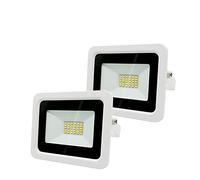 WCT 2pcs Reflector LED 30W Blanco frío （6500K） Luz de Inundación IP68 Reflector de Pared Exterior Impermeable Iluminación Foco Cuadrado de Jardín