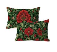 wcusmmog Fundas Cojines 50x70 Juego de 2, Terciopelo Fundas Cojines, Impresión a Doble Cara Flores Patrón, Rectangular Decorativas Funda Cojin para Sofá Cama Dormitorio Hogar Exterior Retro D-494
