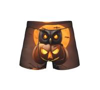 WCXTHGFA Búho Calabaza Feliz Halloween 1 Impresión Cómoda Ropa interior para hombre, Calzoncillos tipo bóxer para hombre, ropa interior para hombre, Negro, S