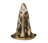 WCXTHGFA Disfraz de elefante viejo y elefante joven para Halloween, capa medieval con capucha cómoda, para cosplay, fiestas y mucho más
