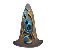 WCXTHGFA Disfraz de Halloween con estampado de notas musicales, capa medieval con capucha cómoda, para cosplay, fiestas y mucho más