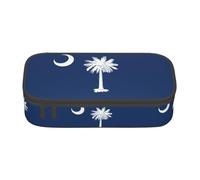 WCXTHGFA Estuche elegante con estampado de la bandera de Carolina del Sur, estuche de gran capacidad, ideal para viajes o uso diario, Black, Talla única, Neceser de maquillaje