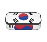 WCXTHGFA Estuche elegante con estampado de la bandera de la República de Corea, estuche de gran capacidad, ideal para viajes o uso diario, Black, Talla única, Neceser de maquillaje
