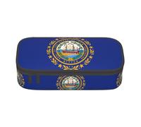 WCXTHGFA Estuche elegante con estampado de la bandera del estado de New Hampshire, estuche de gran capacidad, ideal para viajes o uso diario, Black, Talla única, Neceser de maquillaje