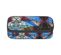 WCXTHGFA Estuche multifuncional con estampado de bandera de Puerto Rico para lápices, estuche organizador para uso en la oficina, Black, Talla única, Funda para llave