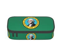 WCXTHGFA Estuche multifuncional con estampado de la bandera de Washington, estuche organizador para lápices, uso en la oficina, Black, Talla única, Funda para llave