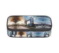 WCXTHGFA Estuche para lápices con diseño histórico de Old Tower Bridge de Londres, estuche de gran capacidad, ideal para viajes o uso diario, Black, Talla única, Neceser de maquillaje
