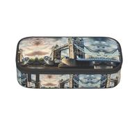 WCXTHGFA Estuche para lápices con diseño histórico de Old Tower Bridge de Londres, estuche de gran capacidad, ideal para viajes o uso diario, Black, Talla única, Neceser de maquillaje