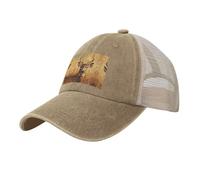 WCXTHGFA Gorra de béisbol de malla transpirable con estampado de ciervo salvaje, perfecta para actividades al aire libre y deportes, natural, Talla única