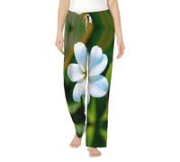WCXTHGFA Hawaii Flower 1 - Pantalones de pijama de franela para mujer, pijama de forro polar suave y cálido, perfecto para fines de semana perezosos en casa, Negro, 3XL