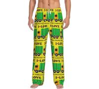 WCXTHGFA I Love Garbage Trucks - Pantalones de pijama de franela para hombre, pijamas de Navidad para hombre, perfectos para fines de semana perezosos, Negro, M
