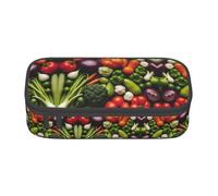 WCXTHGFA Introducción de varios estuches con estampado de verduras y elegante, estuche de gran capacidad, ideal para viajes o uso diario, Black, Talla única, Neceser de maquillaje