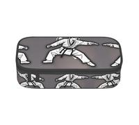 WCXTHGFA Karate-Highkick-Icon Print - Estuche multifuncional para lápices, organizador estético, para uso en la oficina, Black, Talla única, Funda para llave