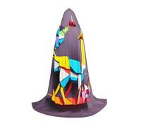 WCXTHGFA Origami - Disfraz de Halloween multicolor con grullas de papel, capa medieval con capucha cómoda, para cosplay, fiestas y mucho más