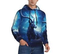 WCXTHGFA Ram - Sudadera con capucha con estampado de signo del zodiaco para hombres, para paseos casuales, viajes o descansar en casa, Negro, 3XL