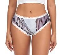 WCXTHGFA Red Paris Print - Bragas de encaje sin costuras para mujer | Para noches románticas y uso diario