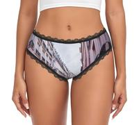 WCXTHGFA Red Paris Print - Bragas de encaje sin costuras para mujer | Para noches románticas y uso diario