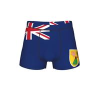 WCXTHGFA Ropa interior cómoda para hombre, con estampado de bandera de las Islas Turcas y Caicos, calzoncillos tipo bóxer para hombre, ropa interior para hombre, Negro, S