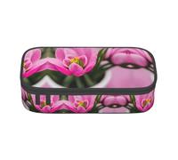 WCXTHGFA Spring is in The Air Print - Estuche elegante para lápices de gran capacidad, ideal para viajes o uso diario, Black, Talla única, Neceser de maquillaje