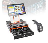 WCXTY Caja Registradora,TPV Terminal-Touchscreen,Taller Artesanal,Procesador i5-8GB-128GB,WiFi Doble Banda-Gestion Sencilla-Terminal de Caja-Impresora de Tickets HD(White,58mm)