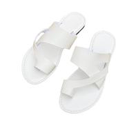 WCXTY Sandalias Ortopédicas Correctoras De Verano para Mujer,Elegantes Sandalias para Caminar con Dedo Anular para Juanetes,Chanclas Planas Sin Cordones para Fascitis Plantar(White,39 EU)
