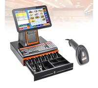 WCXTY Touchscreen,TPV Terminal-Caja Registradora,Restaurante Sushi-Pizzería,15.6 HD-i5-8GB-128GB,Integracion Facil-Impresora 58mm-Hardware Robusto Industrial de Marca(Black,80mm)