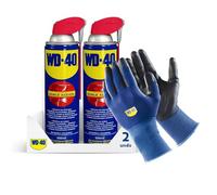 Wd-40 - Lubricante Wd40 Doble Acción 500 ml - Pack 2 Unidades y Guantes Originales de WD-40