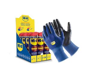 WD-40 Producto Multi-Uso 500 ml, Caja de 12 + Guantes Originales de WD-40
