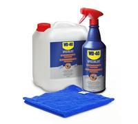 WD-40 Specialist Desengrasante Profesional a Base de Agua Pack 1L Spray + Bidón 5L + Paño Microfibra - No Inflamable, Concentrado y Diluible, Acción Rápida, NSF A8