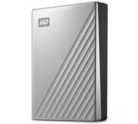 WD 4TB My Passport Ultra Disco Duro Externo Portátil, USB-C, USB 3.2 Gen 1/USB 3.0, Copia de seguridad y protección con contraseña, Formateado para Windows, Plata