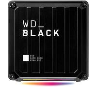 WD BLACK D50 NVMe SSD, Game Dock de 2 TB, 2 puertos Thunderbolt 3, DisplayPort 1.4, 2 puertos USB-C, 3 puertos USB-A, entrada y salida de audio y Gigabit Ethernet, iluminación RGB personalizable