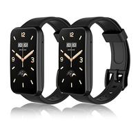 WD&CD 2 Pack Correa de Silicona Compatible con Xiaomi Mi Band 7 Pro, Pulsera Compatible para Mi Band 7 Pro, Muñequera Ajustable Banda de Reloj para Mi Band 7 Pro (Negro + Negro)