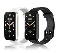 WD&CD 2 Pack Correa de Silicona Compatible con Xiaomi Mi Band 7 Pro, Pulsera Compatible para Mi Band 7 Pro, Muñequera Ajustable Banda de Reloj para Mi Band 7 Pro (Negro + Blanco)