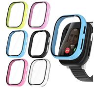 WD&CD 6 Piezas Funda Compatible con Xplora X6 Play, Estuche Rígido Delgado PC Protector de Pantalla Cristal Templado para Xplora X6 Play (Rosa Roja+Azul+Rosa+Verde+Negro+Trasparente)