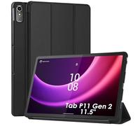 WD&CD Cuero Funda Compatible para Lenovo Tab P11 Gen 2, 11.5 Pulgadas, Protector Compatible con Lenovo Tab P11 Gen 2, PC+PU Soft Caso Carcasa Case Libro de Cuero con Soporte Función, Negro
