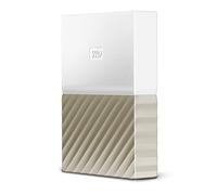 WD My Passport Ultra 4TB - Disco duro portátil y software de copia de seguridad automática para PC, Xbox One y PlayStation 4 - blanco / oro