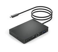 WD15 - Estación de acoplamiento USB C, pantallas dobles USB-C o estación de acoplamiento de visualización 4K única con MiniDP, HDMI y VGA para portátiles Dell USB C (1DP, 1HDMI, 1VGA, 3USB3.0, 2USB