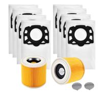 WD2 - Filtro de bolsa de polvo para Karcher WD3, WD2 Plus, WD1, KWD1, KWD2 | MV2, MV3 - Aspiradora húmeda y seca KFI 357 + filtros KFI 3310 para Karcher WD2 / WD3, 2.863-314.0, 2.863-303.0