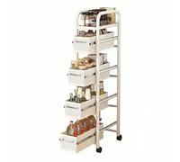 wD7rE5bm6z Carrito de Cocina Carro con Espacio extraíble Delgado, Estante de Almacenamiento Deslizante Estrecho for Cocina Lateral frigorífico Carro de Almacenamiento