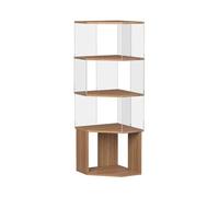 wD7rE5bm6z Estante para Libros Estantería Multiusos de acrílico y Madera 4 Niveles for Almacenamiento en la Esquina Sala Estar