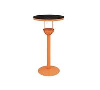 wD7rE5bm6z Mesa de Bar Mesa de Bar de Hierro con losa de Roca Naranja for el hogar, balcón, Ocio, Mesa Redonda Alta for Pub, Tienda de té con Leche y cafetería.(Grande)