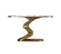 wD7rE5bm6z Mesa Decorativa Mesa de Entrada con Mesa Consola mármol sintético Base metálica(Pequeño)