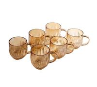 wD7rE5bm6z Vasos de vidrio Juego de 6 tazas vidrio colores, juego 9 onzas con asa Cristalería de cocina(Gold)