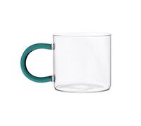wD7rE5bm6z Vasos de vidrio Taza de café vidrio transparente con mango color, 11,3 oz Cristalería de cocina(Green)