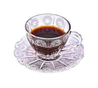 wD7rE5bm6z Vasos de vidrio Taza de cristal vintage con relieve girasol, 190 ml, transparente, sin plomo, platillo Cristalería de cocina