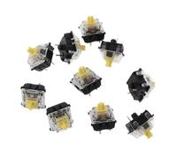 Wdbild 10 teclados mecánicos MX de 3 pines amarillo transparente para funda compatible con MX